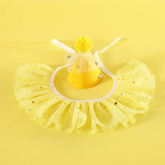 Conjunto de Accesorios para Mascotas: Falda de Tul con Lentejuelas, Babero de Encaje y Sombrero de Fieltro - Image 26