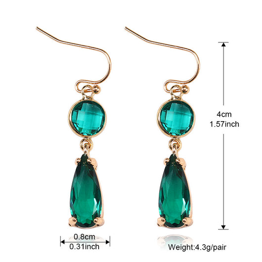 Aretes de Cristal K9 Multicolor con Borde de Cobre Geométrico - Image 11