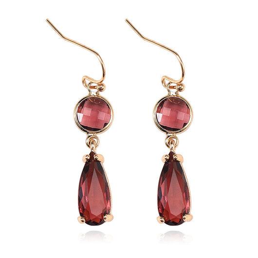Aretes de Cristal K9 Multicolor con Borde de Cobre Geométrico - Image 12