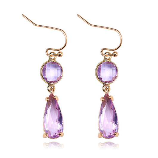 Aretes de Cristal K9 Multicolor con Borde de Cobre Geométrico - Image 18