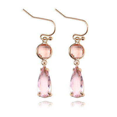 Aretes de Cristal K9 Multicolor con Borde de Cobre Geométrico - Image 19
