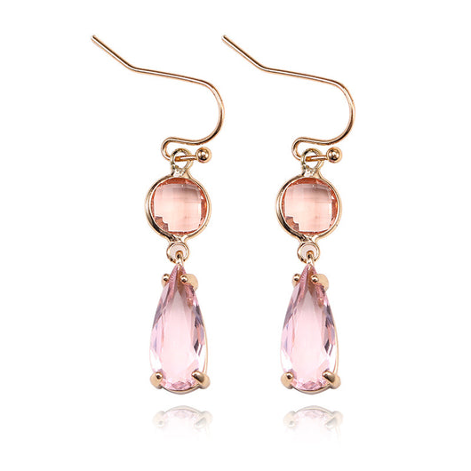 Aretes de Cristal K9 Multicolor con Borde de Cobre Geométrico - Image 19