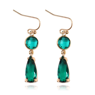 Aretes de Cristal K9 Multicolor con Borde de Cobre Geométrico - Image 22