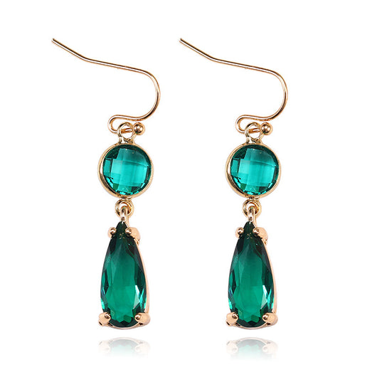 Aretes de Cristal K9 Multicolor con Borde de Cobre Geométrico - Image 22