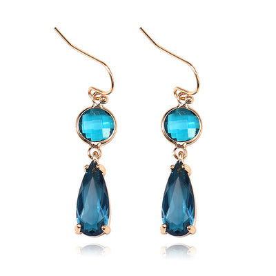 Aretes de Cristal K9 Multicolor con Borde de Cobre Geométrico - Image 23