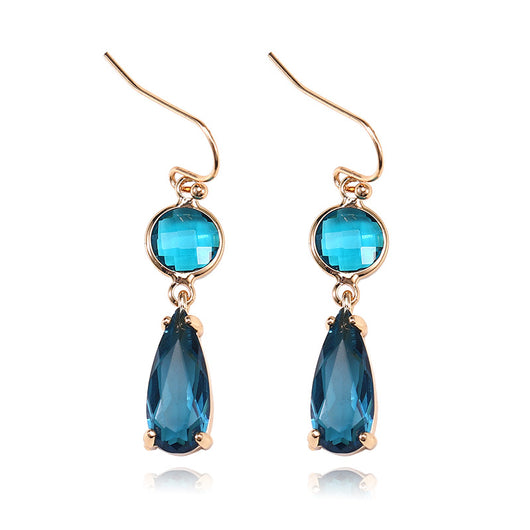 Aretes de Cristal K9 Multicolor con Borde de Cobre Geométrico - Image 23