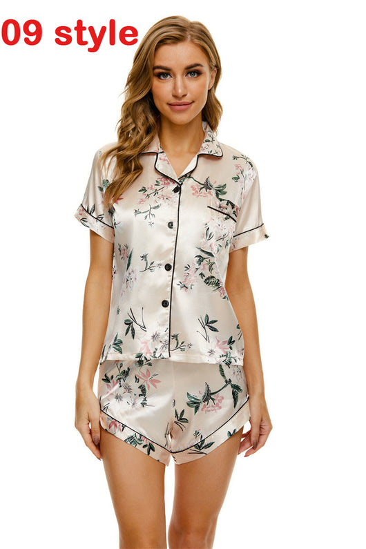 Pijama Satinado para Mujer con Estampado - Conjunto Corto de Punto V Cómodo - Image 24