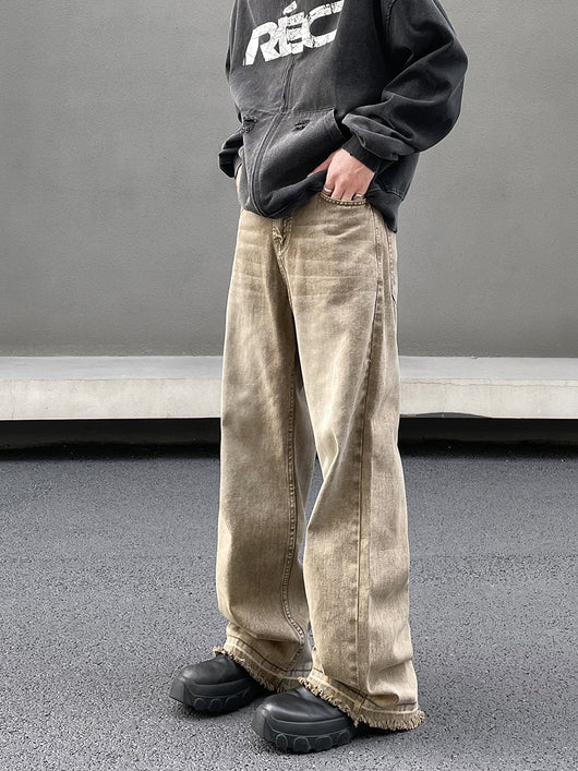 Jeans Vintage Marrón Desgastado Efecto Usado - Image 8