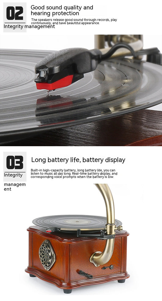 Tocadiscos Retro Petunia con Bluetooth y Audio Premium - Image 10