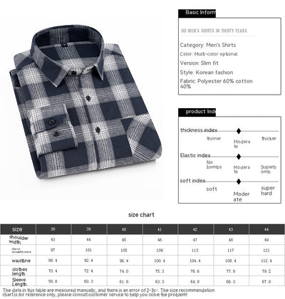 Camisa Casual de Cuadros con Textura Brushed para Hombre - Image 13