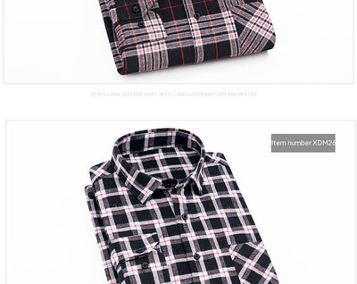 Camisa Casual de Cuadros con Textura Brushed para Hombre - Image 20