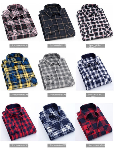 Camisa Casual de Cuadros con Textura Brushed para Hombre - Image 22