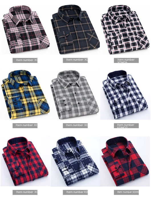 Camisa Casual de Cuadros con Textura Brushed para Hombre - Image 22