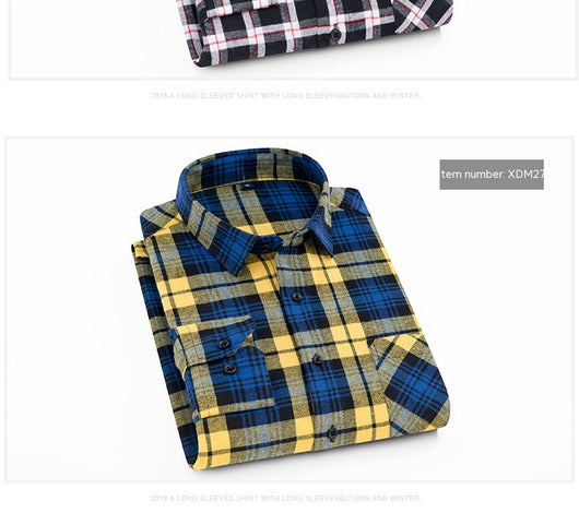 Camisa Casual de Cuadros con Textura Brushed para Hombre - Image 23