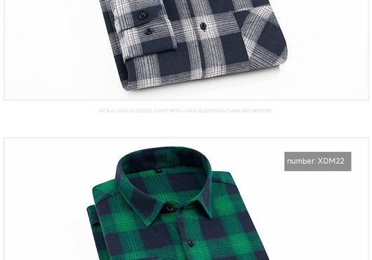 Camisa Casual de Cuadros con Textura Brushed para Hombre - Image 24