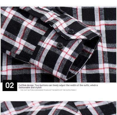 Camisa Casual de Cuadros con Textura Brushed para Hombre - Image 25