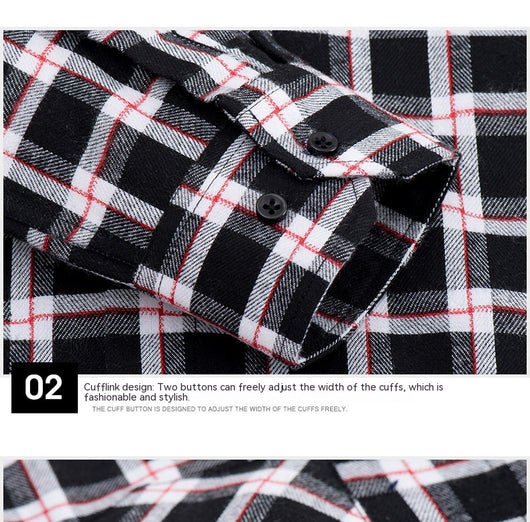 Camisa Casual de Cuadros con Textura Brushed para Hombre - Image 25