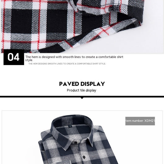 Camisa Casual de Cuadros con Textura Brushed para Hombre - Image 26