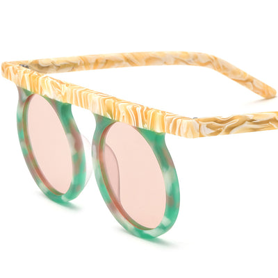 Gafas de Sol Redondas Patchwork Esmerilado Unisex - Image 13
