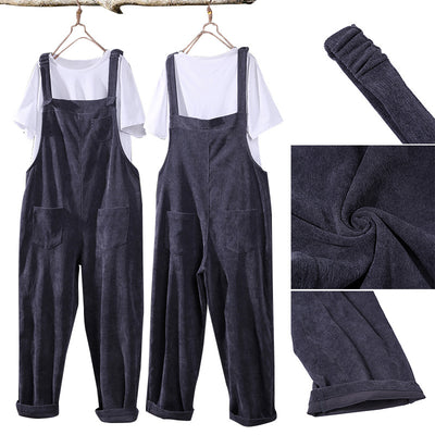 Pantalón Peto de Pana Liso para Mujer - Estilo Casual Versátil - Image 19