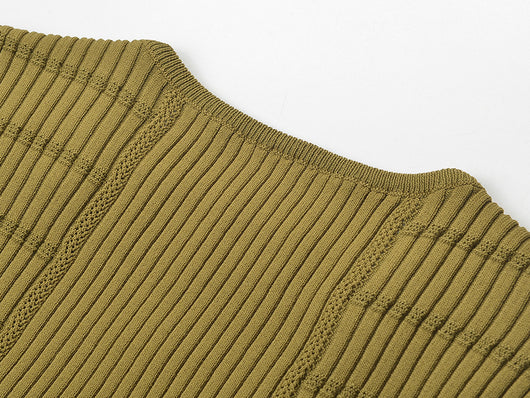Chaleco Tejido Caqui con Hebilla Dorada - Prenda de Abrigo Versátil - Image 26