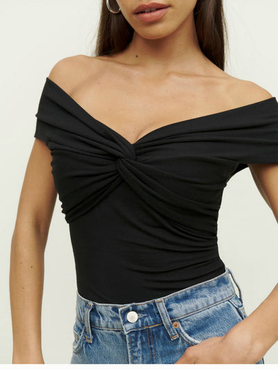 Top Tejido Crop Escote en V Hombros Descubiertos - Ajuste Ceñido Verano - Image 75