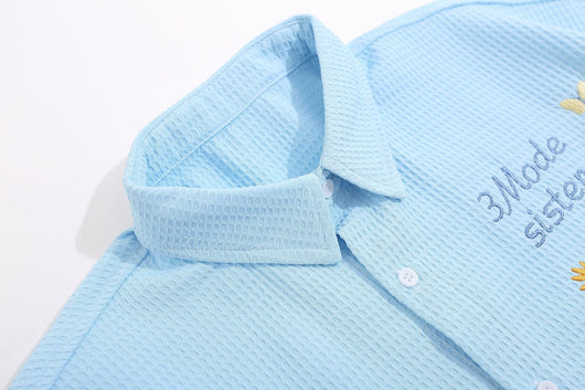 Camisa de Cuadros Retro con Bordado de Osito - Manga Corta Verano - Image 18