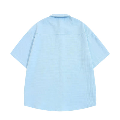 Camisa de Cuadros Retro con Bordado de Osito - Manga Corta Verano - Image 19