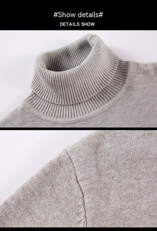 Suéter Cuello Alto Grueso Oversize Casual para Hombre - Image 38