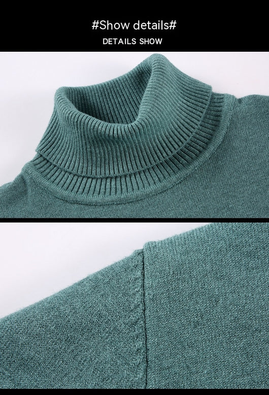 Suéter Cuello Alto Grueso Oversize Casual para Hombre - Image 40