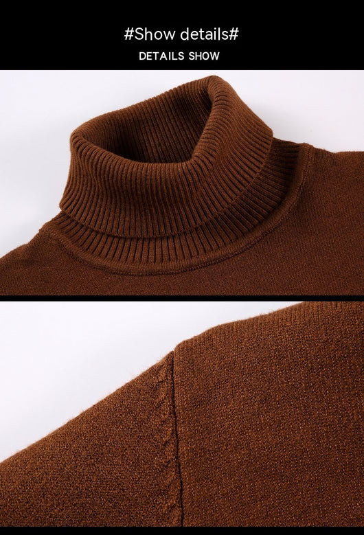 Suéter Cuello Alto Grueso Oversize Casual para Hombre - Image 42