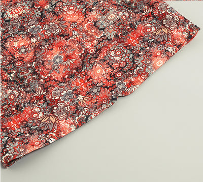 Vestido y Abrigo Floral con Cuello en V y Puños de Pluma - Image 28