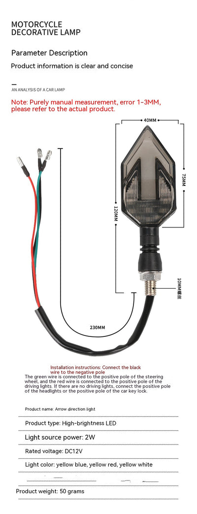 Direccionales LED Tipo Flecha para Moto y Vehículo Eléctrico 12v - Image 9