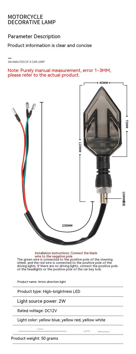 Direccionales LED Tipo Flecha para Moto y Vehículo Eléctrico 12v - Image 9