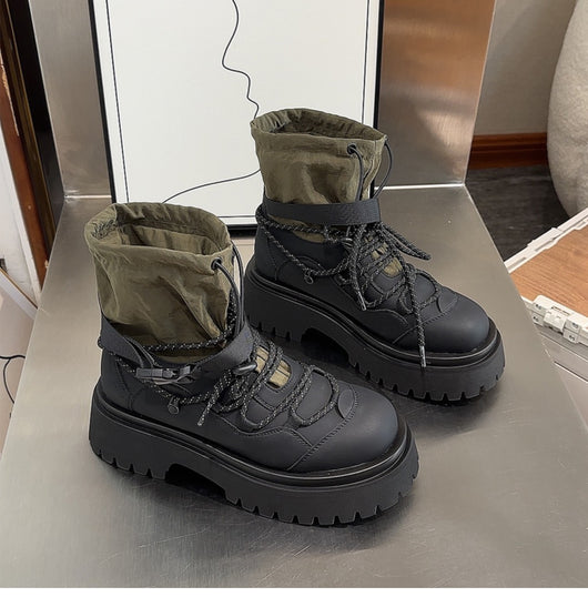 Bota de Trabajo Plataforma Retro para Mujer - Estilo Hiking - Image 19