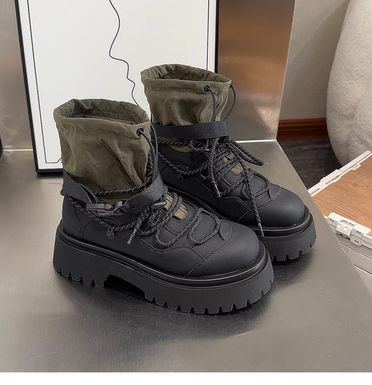 Bota de Trabajo Plataforma Retro para Mujer - Estilo Hiking - Image 21
