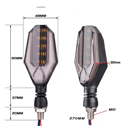 Direccionales LED Bicolor para Moto con Guía de Luz - Image 12