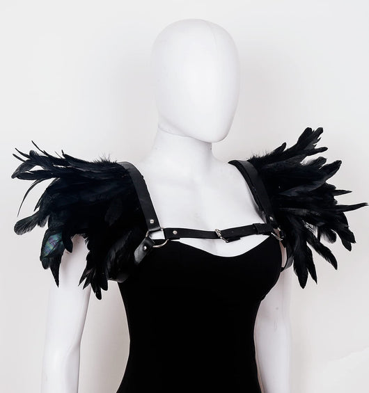 Hombreras de Cuero Punk Gothic con Plumas - Estilo Europeo y Americano - Image 14