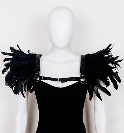 Hombreras de Cuero Punk Gothic con Plumas - Estilo Europeo y Americano - Image 16