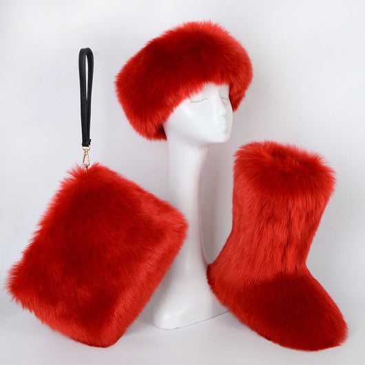 Botas de Nieve para Mujer Talla Grande con Forro de Terciopelo y Pelaje Sintético - Image 24
