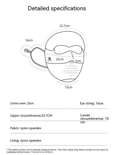 Light blue ice silk face mask with breathable perforations and adjustable ear loops for sun protection. - Image 26