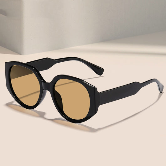 Coffee frame polygon sunglasses with brown gradient lenses on a white background. - Image 14