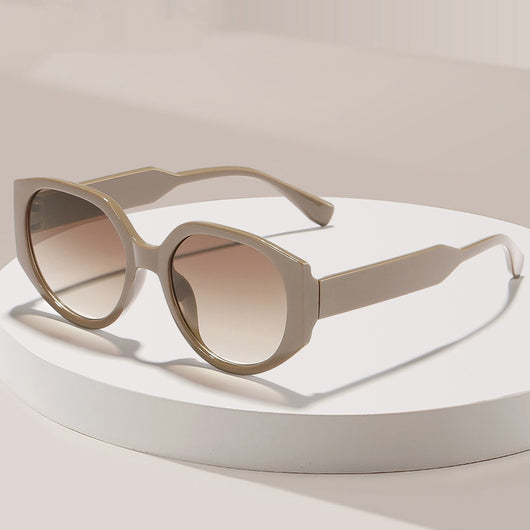 Coffee frame polygon sunglasses with brown gradient lenses on a white background. - Image 17