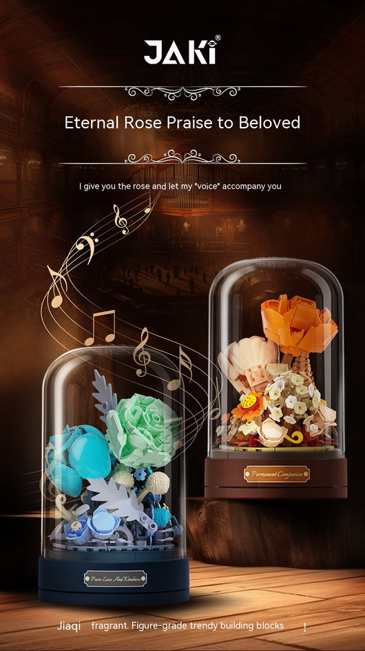 Caja de Música Flores con Bloques Constructores - Regalo Día de Enamorados - Image 6