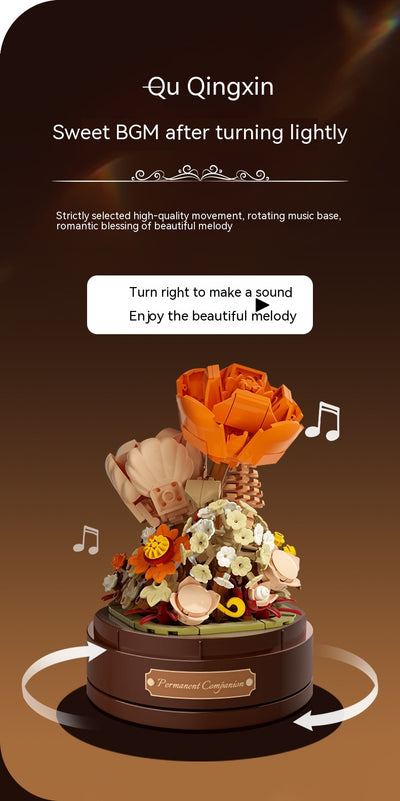 Caja de Música Flores con Bloques Constructores - Regalo Día de Enamorados - Image 9