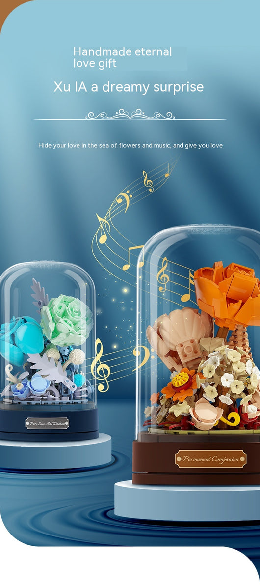 Caja de Música Flores con Bloques Constructores - Regalo Día de Enamorados - Image 11