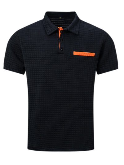 Polo Deportivo Hombre Jacquard Botones Cuadros - Image 12