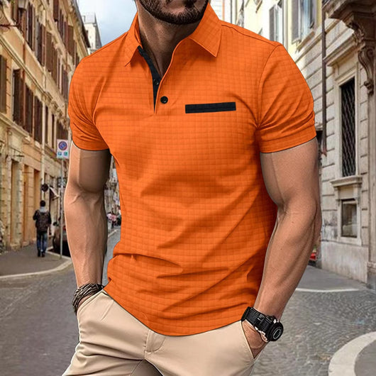 Polo Deportivo Hombre Jacquard Botones Cuadros - Image 14