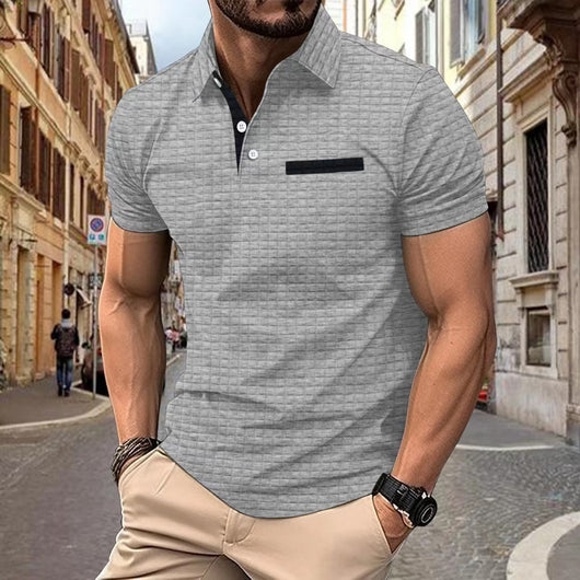 Polo Deportivo Hombre Jacquard Botones Cuadros - Image 16