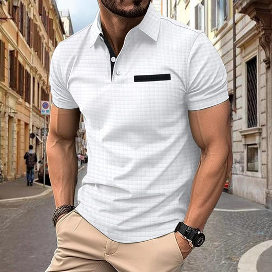 Polo Deportivo Hombre Jacquard Botones Cuadros - Image 17